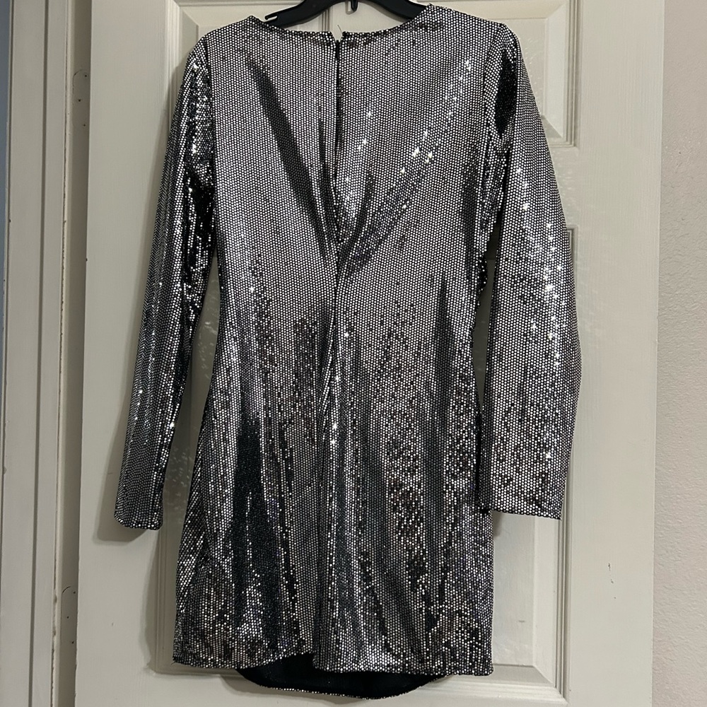 Silver Sequin Mini Dress - Picture 3 of 3